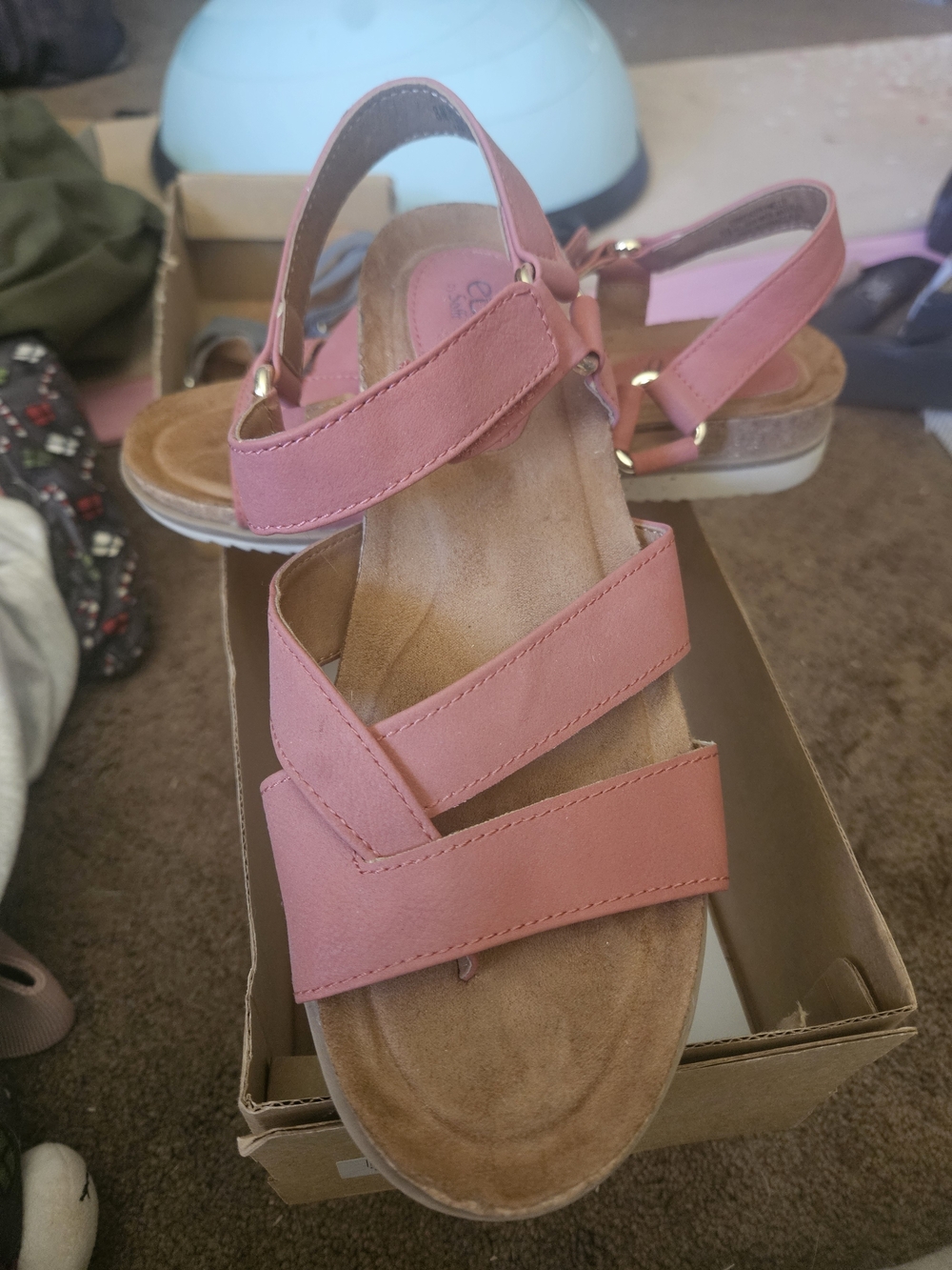 Eurosoft Comfort Strappy Pink Women's Sandals with Cushioned Footbed